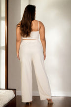 Plus Size Bustier Crop Cami Top & Slant Pocket Straight Pants - Goddess Vibes
