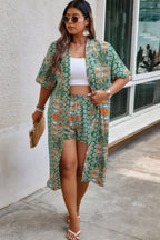 Plus Size Two Pieces Printed Elastic Waist Sets - Goddess Vibes