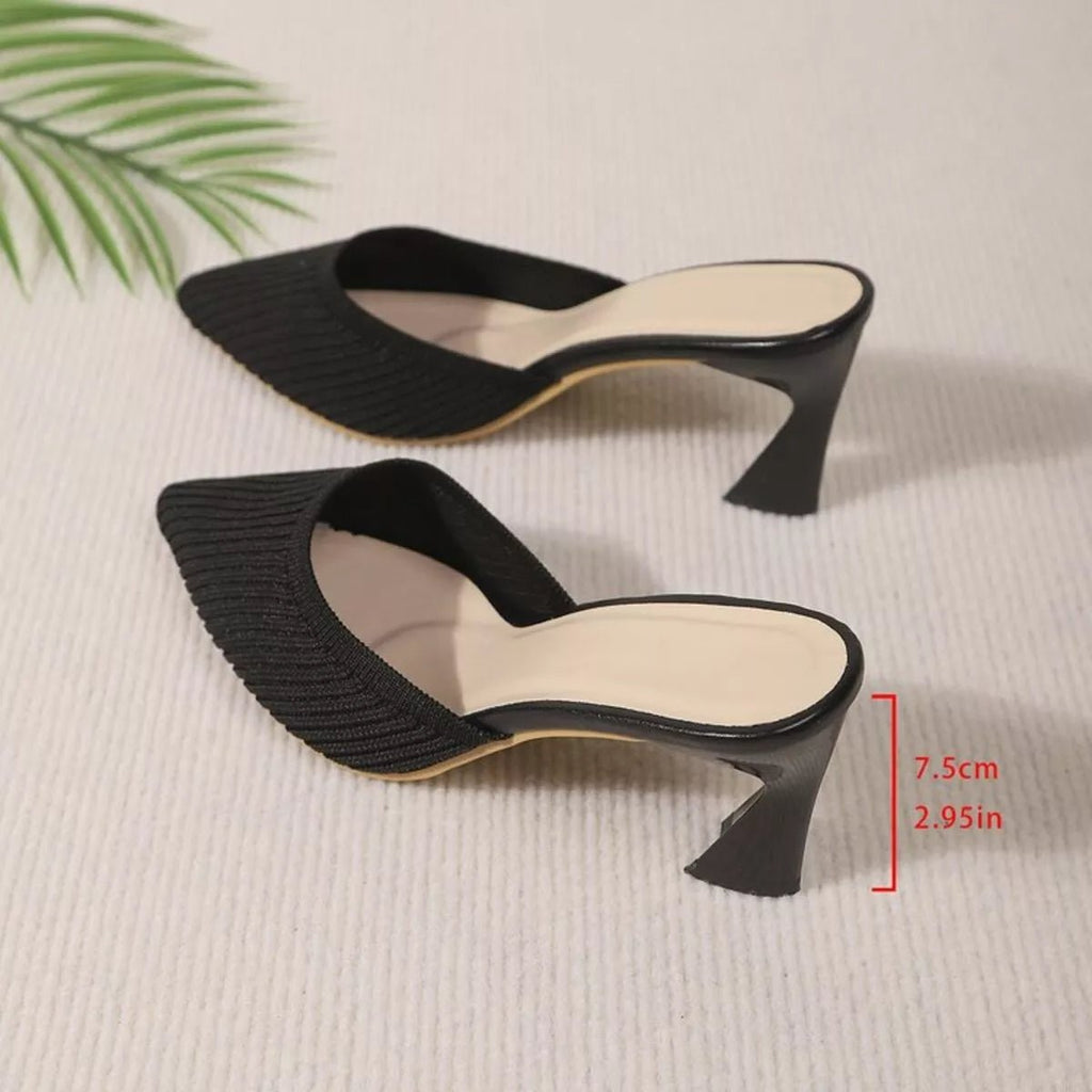 Crowned Energy CO. Black / 35 Trendsi Shoes & Bags/Crossbody Bags Point Toe Flare Heels Sandals