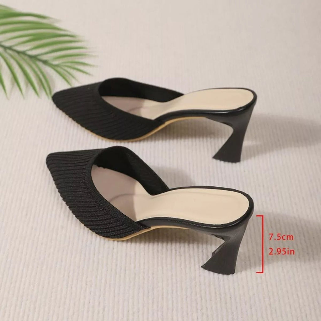 Crowned Energy CO. Black / 35 Trendsi Shoes & Bags/Crossbody Bags Point Toe Flare Heels Sandals