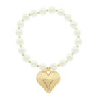 Puff Heart Charm Pearl Bracelet - Goddess Vibes