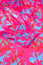 Purple Printed Bubble Sleeve Mock Neck Blouse - Goddess Vibes