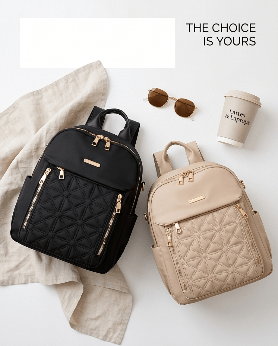 Quilted Oxford Backpack in Durable Oxford Cloth - Crowned Energy CO.