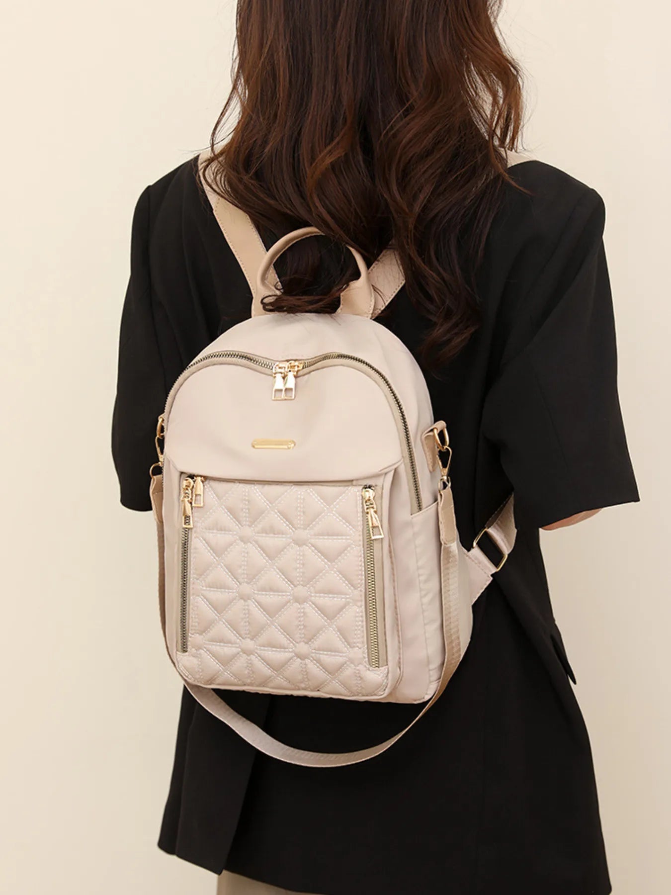 Quilted Oxford Cloth Backpack Bag - Goddess Vibes
