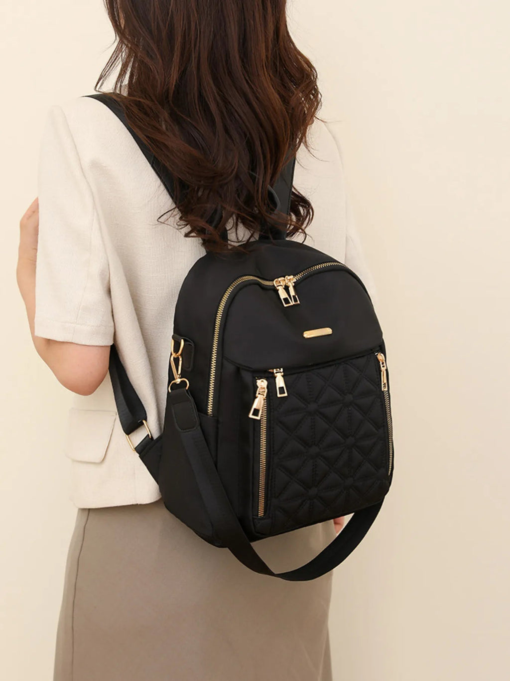 Quilted Oxford Cloth Backpack Bag - Goddess Vibes