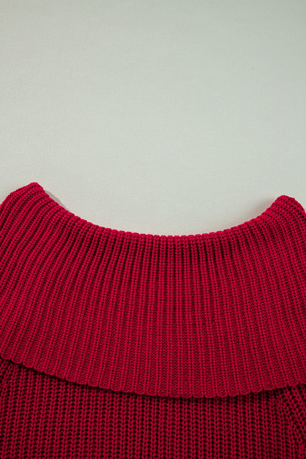 Racing Red Off - the - shoulder Knit Sweater - Crowned Energy CO.