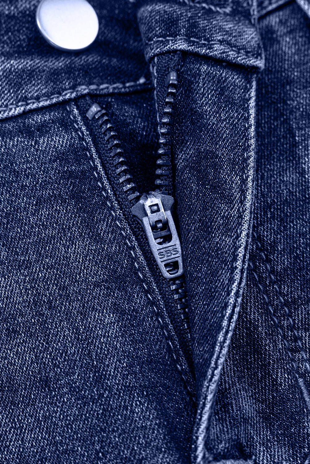 Real Teal Folded Cuffs Distressed Straight High Waist Jeans - Goddess Vibes