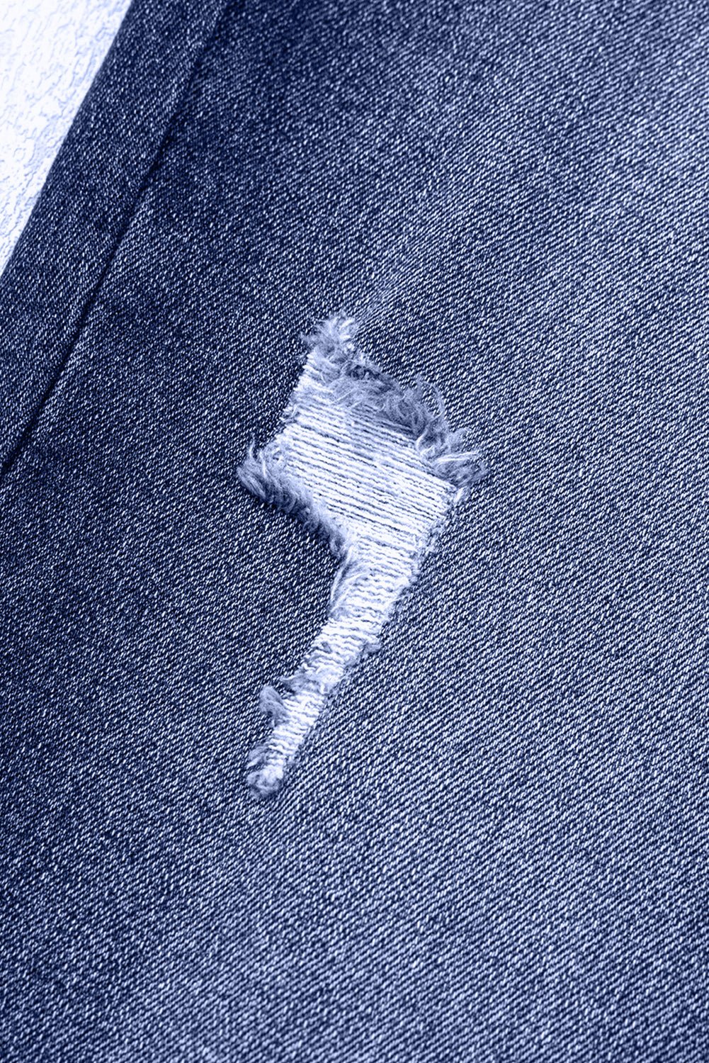 Real Teal Folded Cuffs Distressed Straight High Waist Jeans - Goddess Vibes