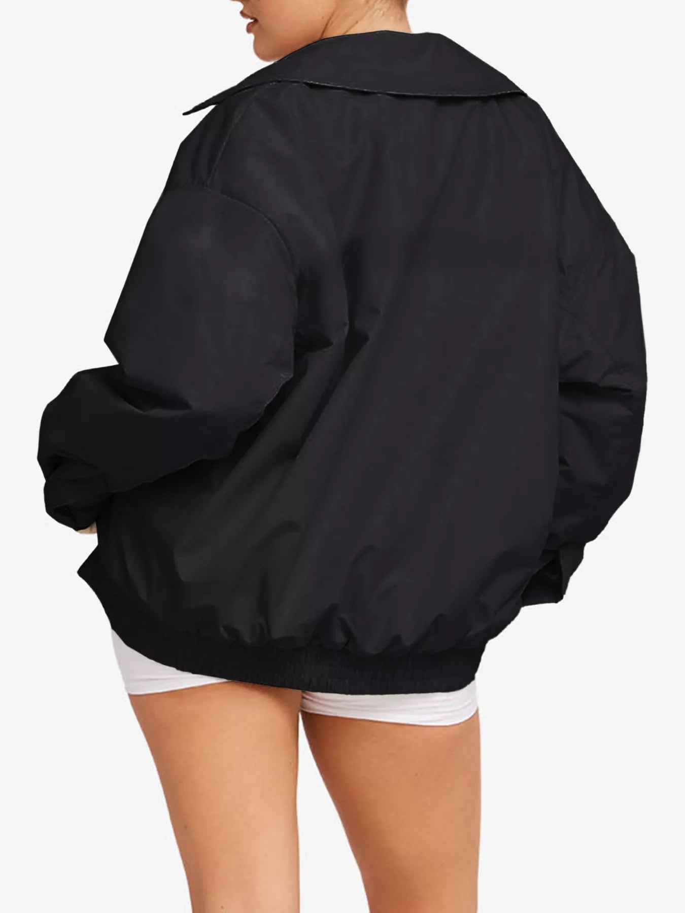 Relaxed Fit Lightweight Zip Up Jacket - Crowned Energy CO.