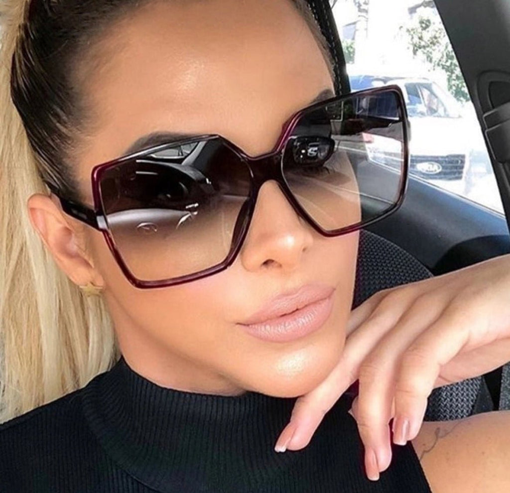 Retro Gradient Square Frame Sunglasses - Crowned Energy CO.