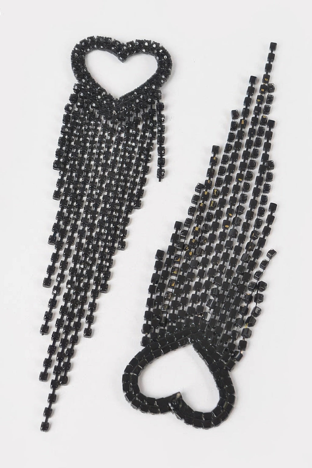 Rhinestone Heart Fringe Earring - Goddess Vibes