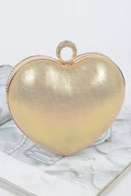 Rhinestone Heart Shape Party Clutch - Goddess Vibes
