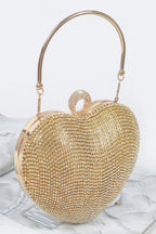 Rhinestone Heart Shape Party Clutch - Goddess Vibes