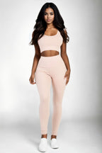 Ribbed Crop Top & Leggings Set - Goddess Vibes