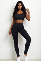 Ribbed Crop Top & Leggings Set - Goddess Vibes