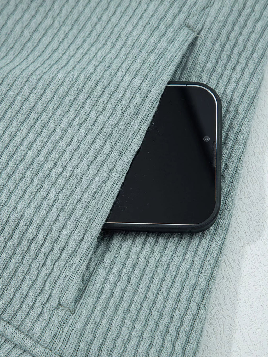 Crowned Energy CO. Sage / S Trendsi Tops/Sweatshirts & Hoodies Ribbed Drop Shoulder Knit Hoodie