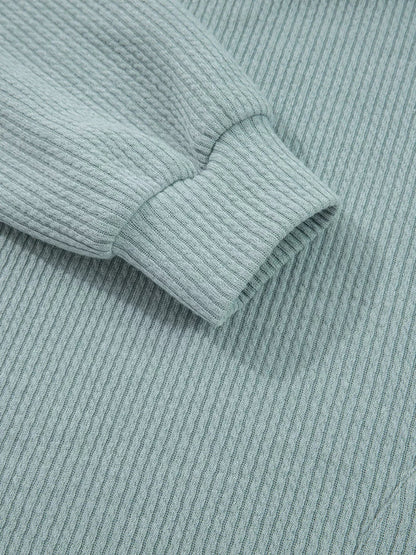 Ribbed Drop Shoulder Knit Hoodie - Goddess Vibes