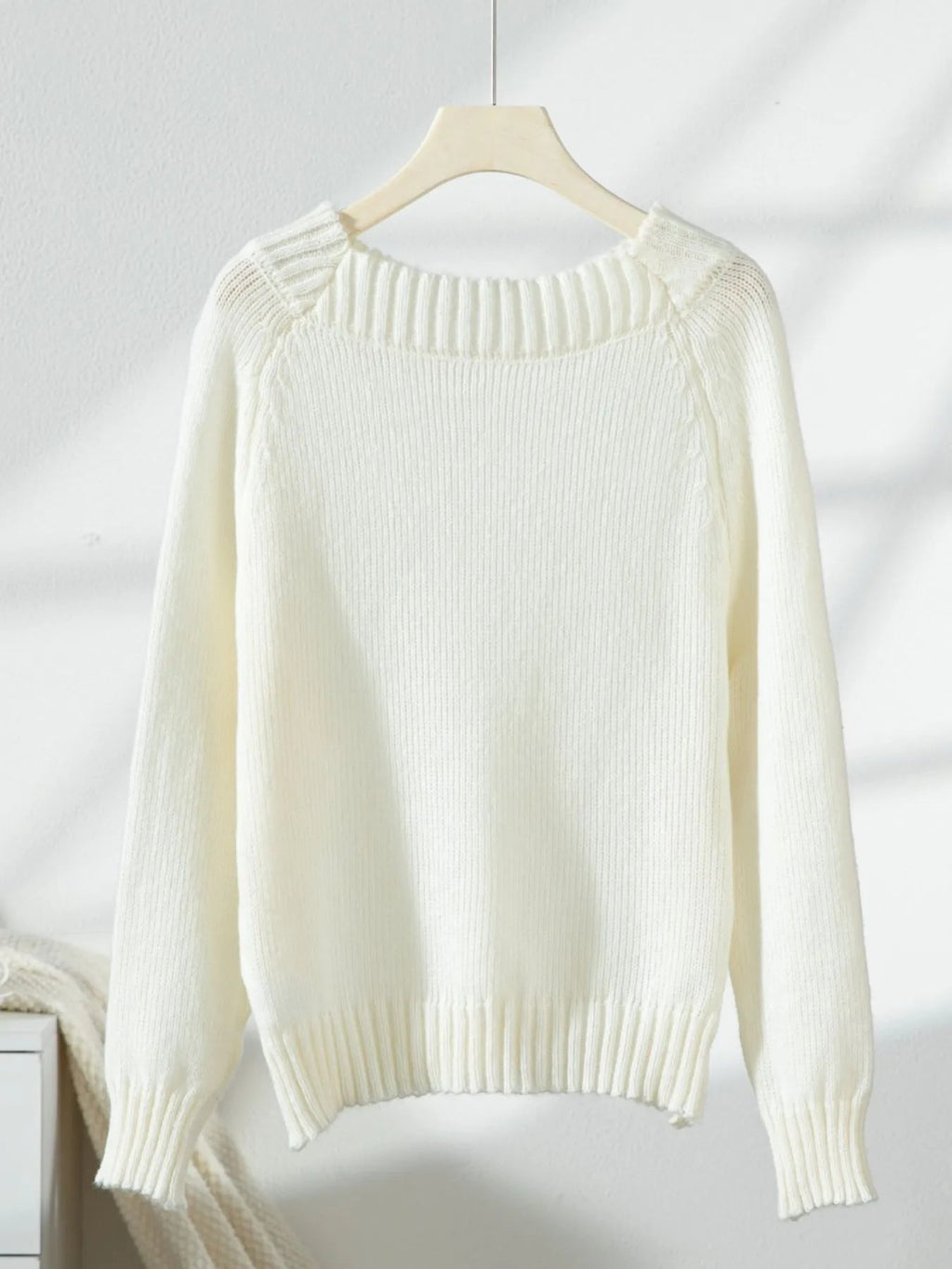 Ribbed Knit Boat Neck Sweater - Goddess Vibes