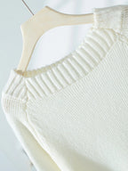 Ribbed Knit Boat Neck Sweater - Goddess Vibes