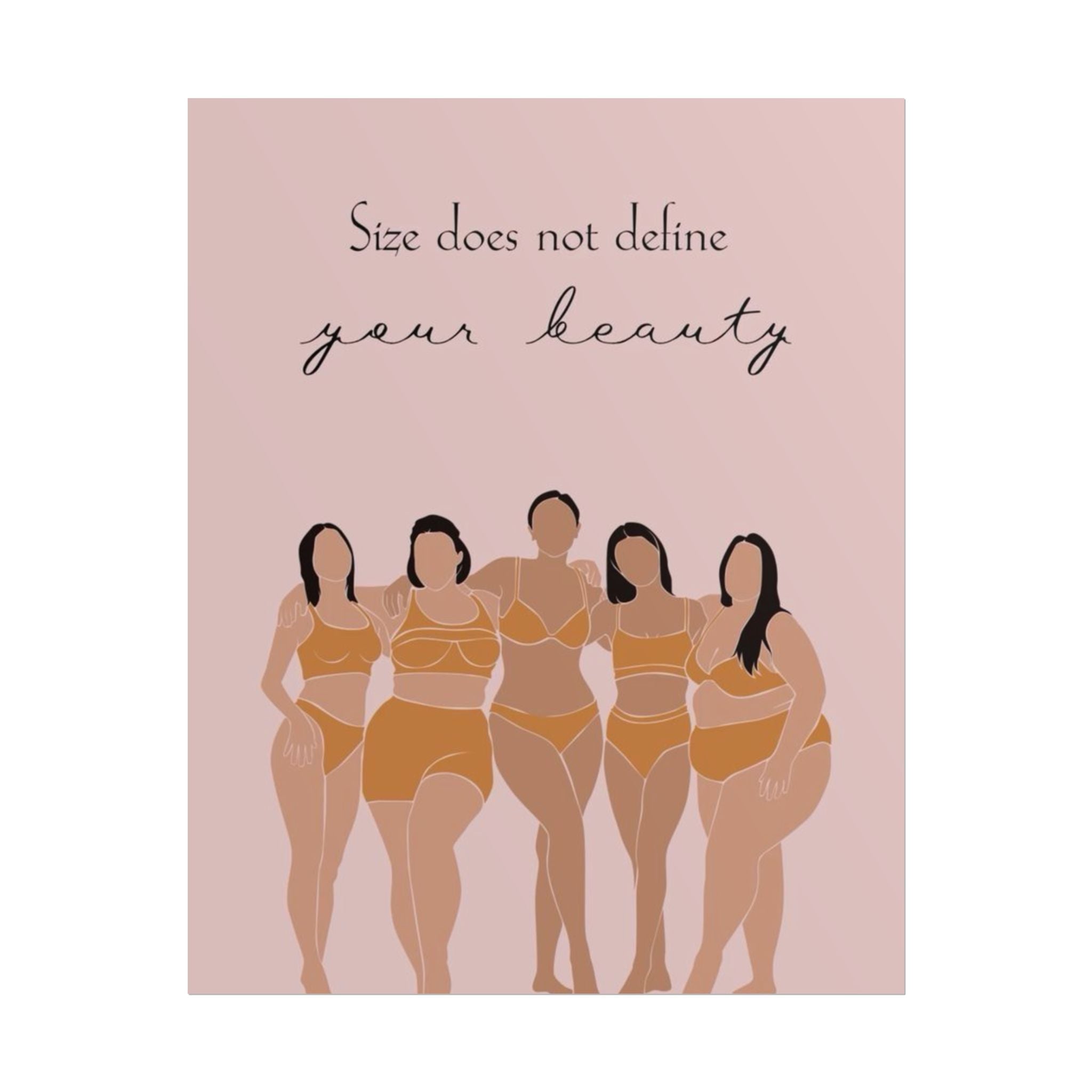 Rolled Poster — "Size Does Not Define Your Beauty" Body Positive Art Print - Crowned Energy CO.