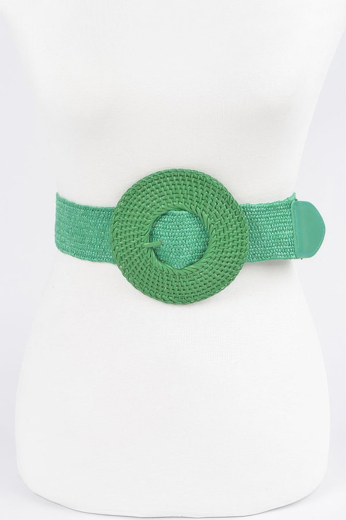 Round Handmade Bamboo Buckle Elastic Belt - Crowned Energy CO.