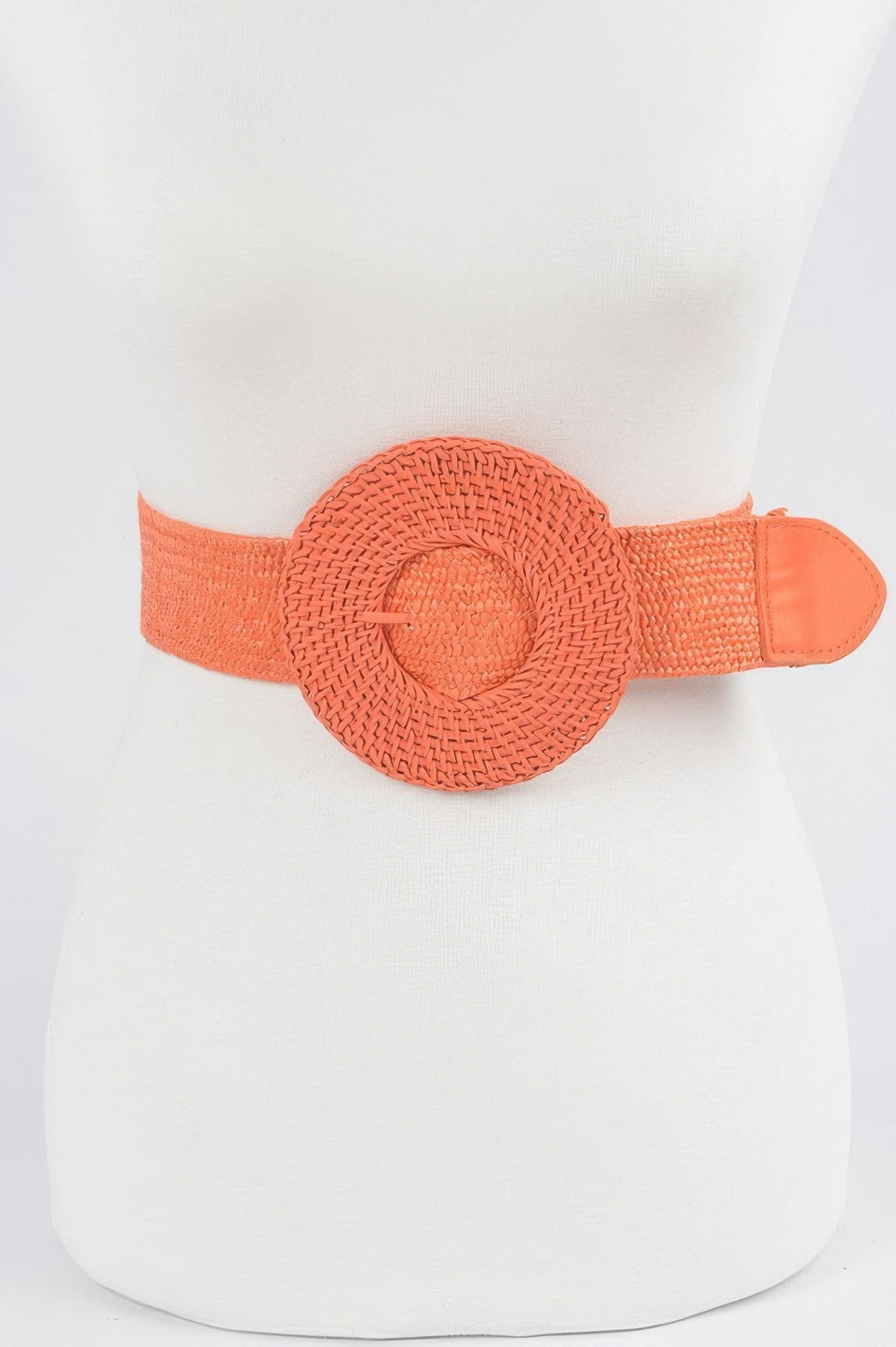 Round Handmade Bamboo Buckle Elastic Belt - Crowned Energy CO.