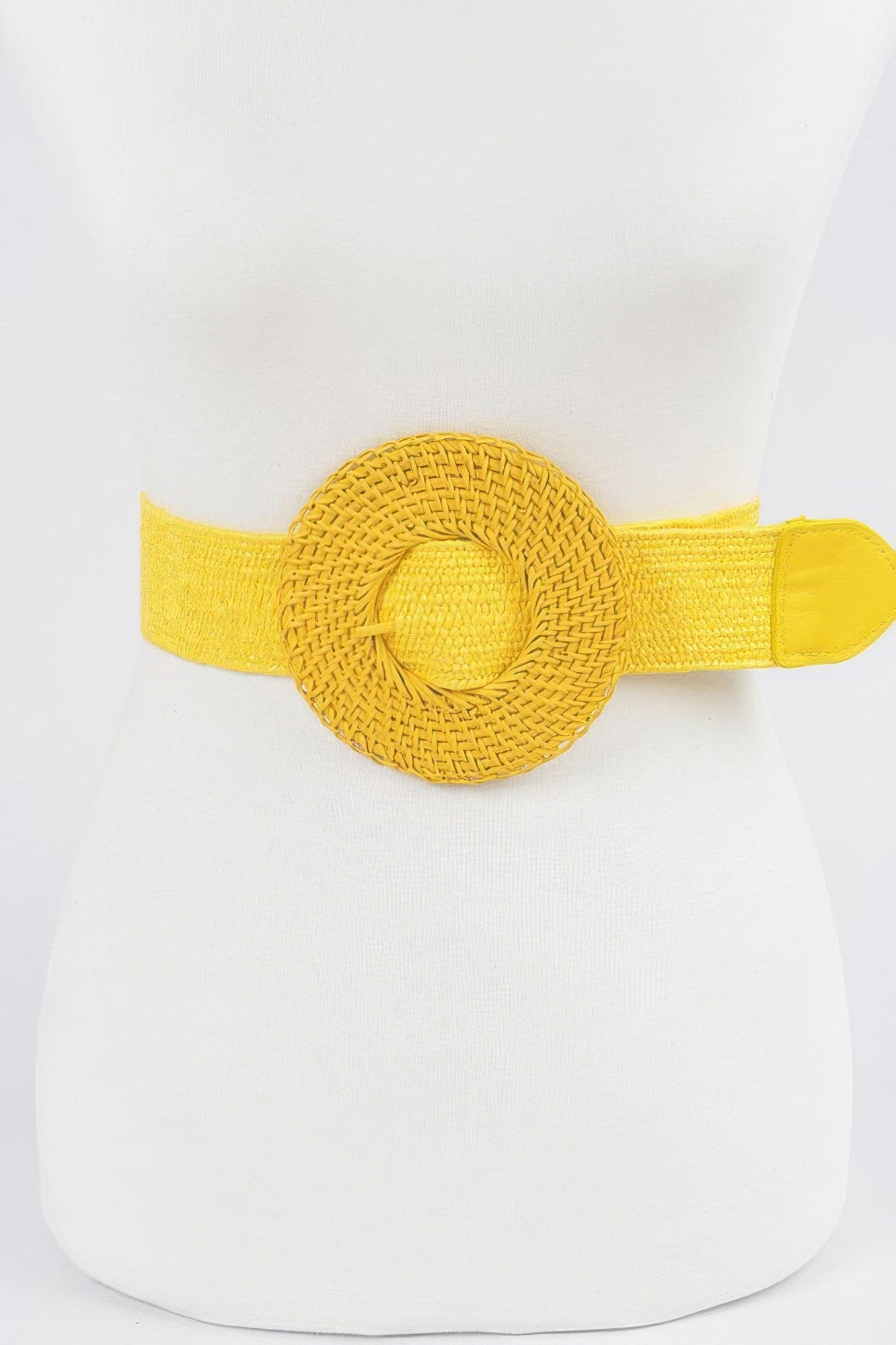 Round Handmade Bamboo Buckle Elastic Belt - Crowned Energy CO.