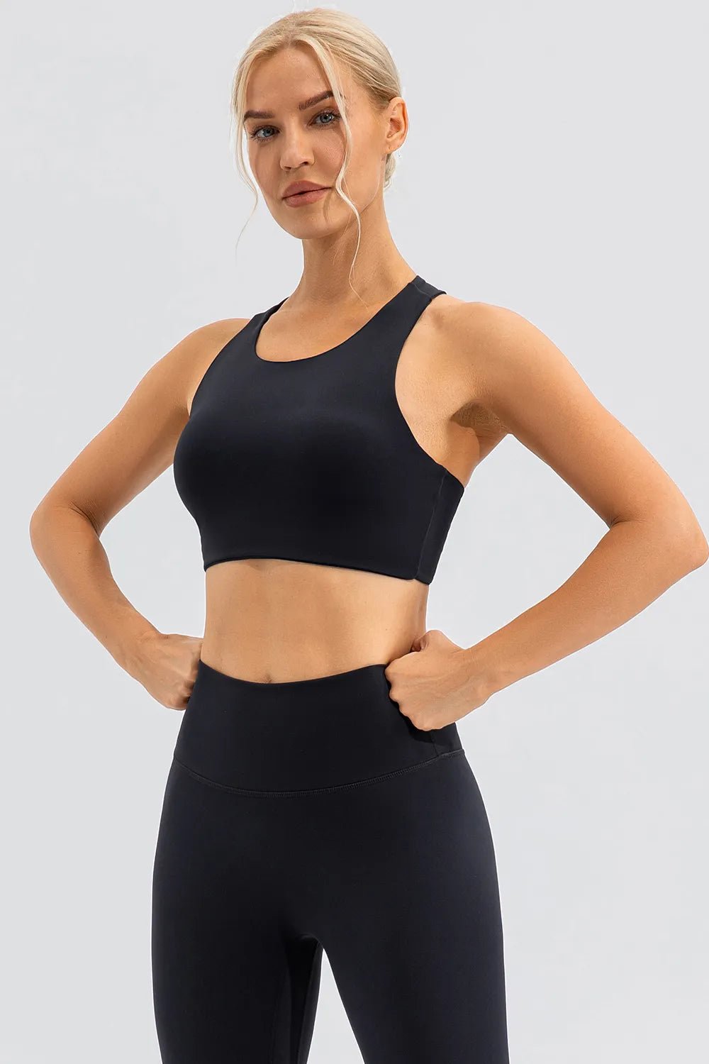 Round Neck Cutout Cropped Active Tank - Crowned Energy CO.