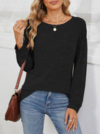 Round Neck Long Sleeve T-Shirt - Goddess Vibes