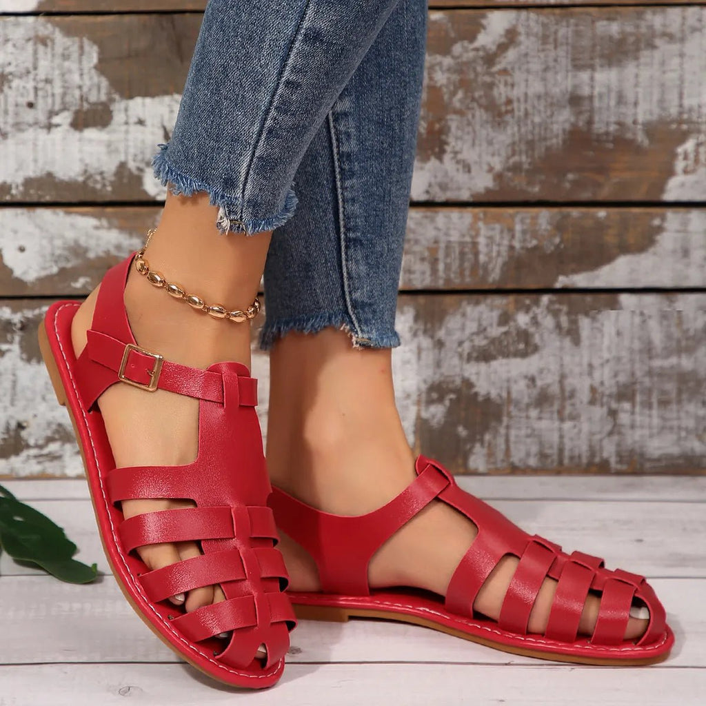 Round Toe Flats Sandals - Crowned Energy CO.