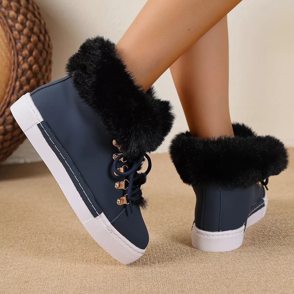 Round Toe Platform Boots - Crowned Energy CO.