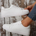 Round Toe Platform Sneakers - Goddess Vibes