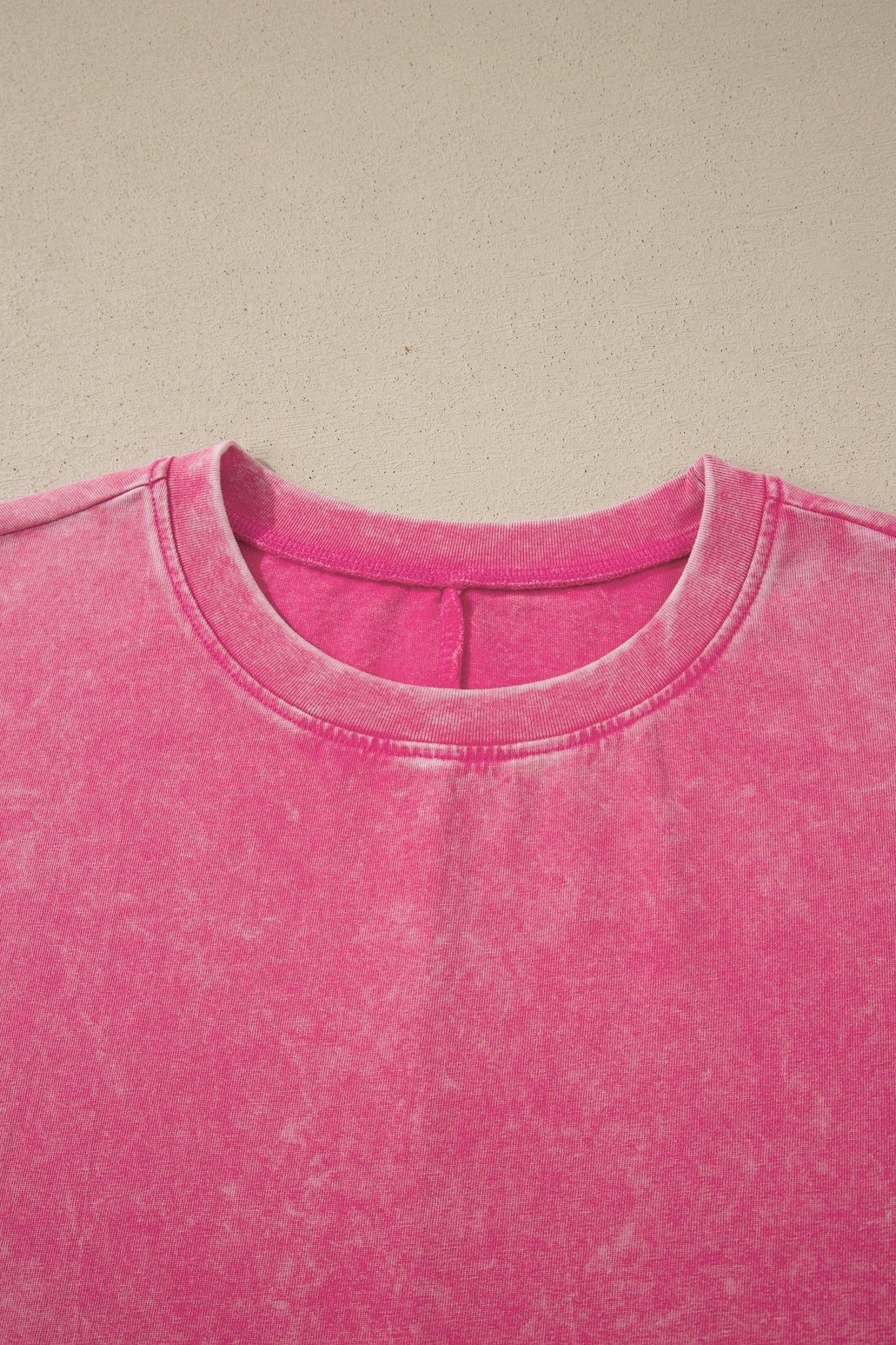 Sachet Pink Solid Color Cotton Mineral Washed Oversize Tee - Crowned Energy CO.
