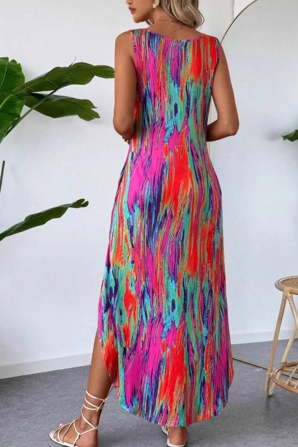 Crowned Energy CO. Hot Pink / S Trendsi Dresses Scoop Neck Sleeveless Dress with Pockets