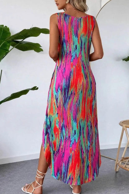 Scoop Neck Sleeveless Dress with Pockets - Goddess Vibes
