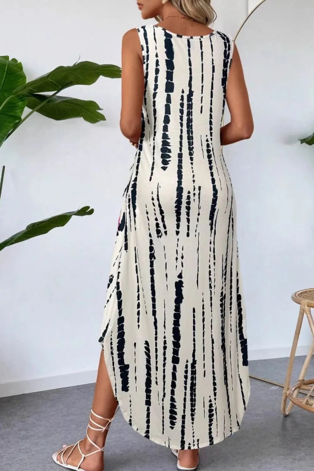 Scoop Neck Sleeveless Dress with Pockets - Goddess Vibes