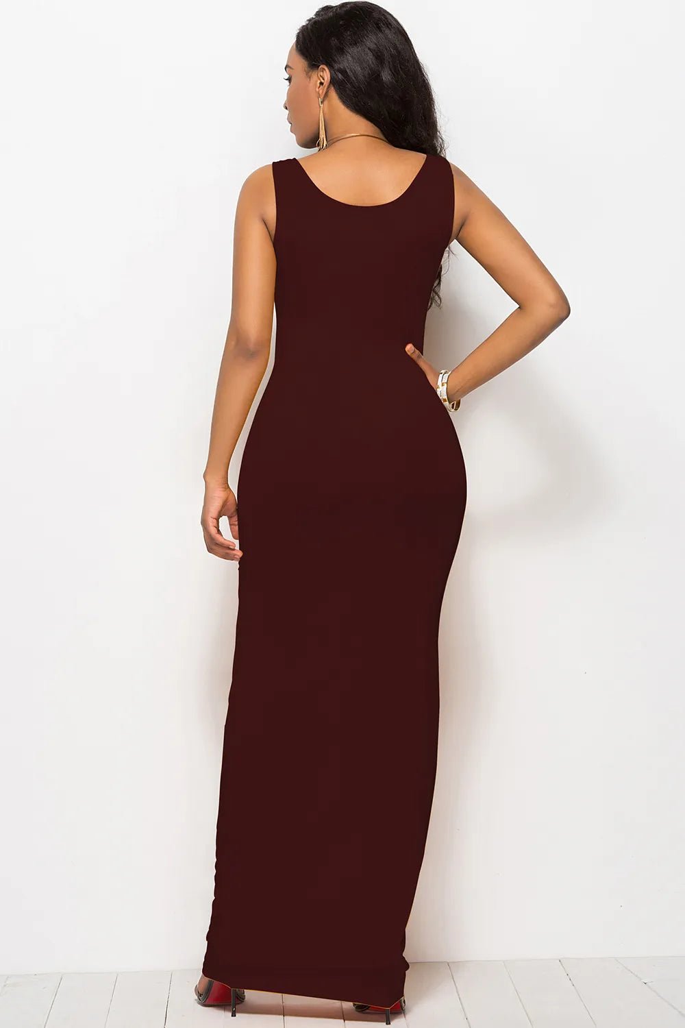 Scoop Neck Wide Strap Maxi Dress - Crowned Energy CO.
