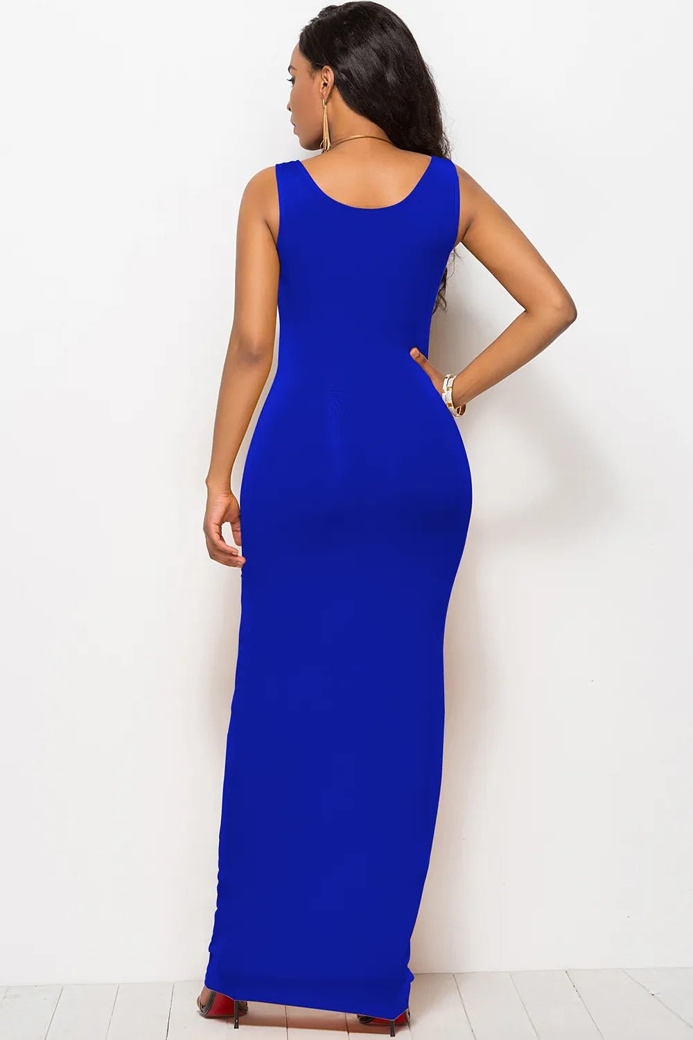 Scoop Neck Wide Strap Maxi Dress - Crowned Energy CO.