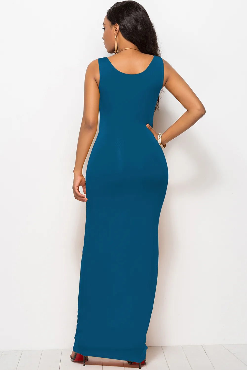 Scoop Neck Wide Strap Maxi Dress - Crowned Energy CO.