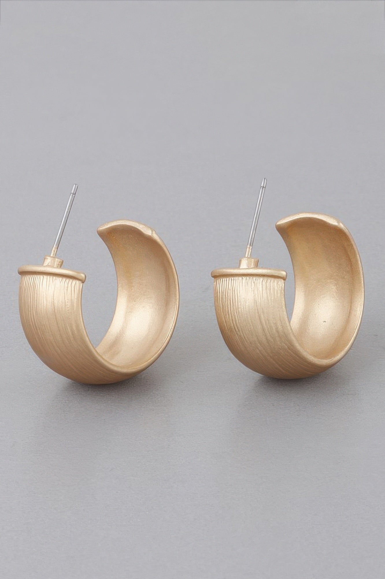 Scraped Bulky Hoop Earrings - Crowned Energy CO.