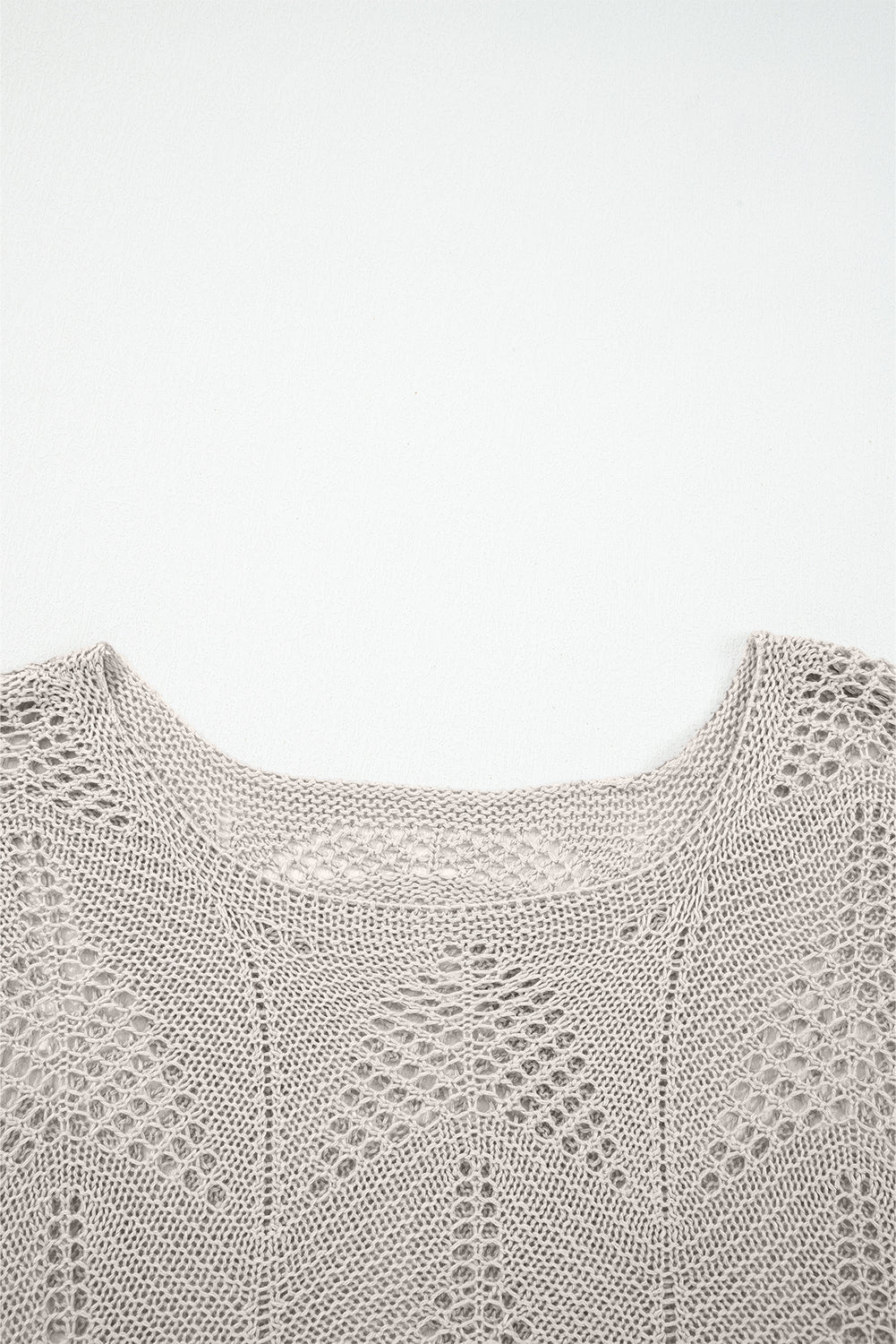 Seagrass Hollow Out Knit 7/8 Sleeve Casual Sweater - Crowned Energy CO.