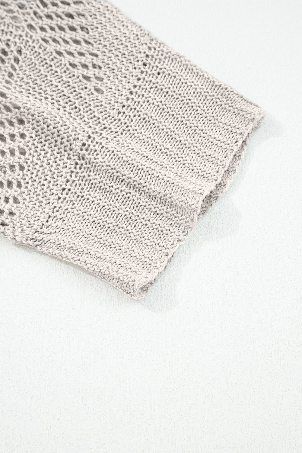 Seagrass Hollow Out Knit 7/8 Sleeve Casual Sweater - Crowned Energy CO.