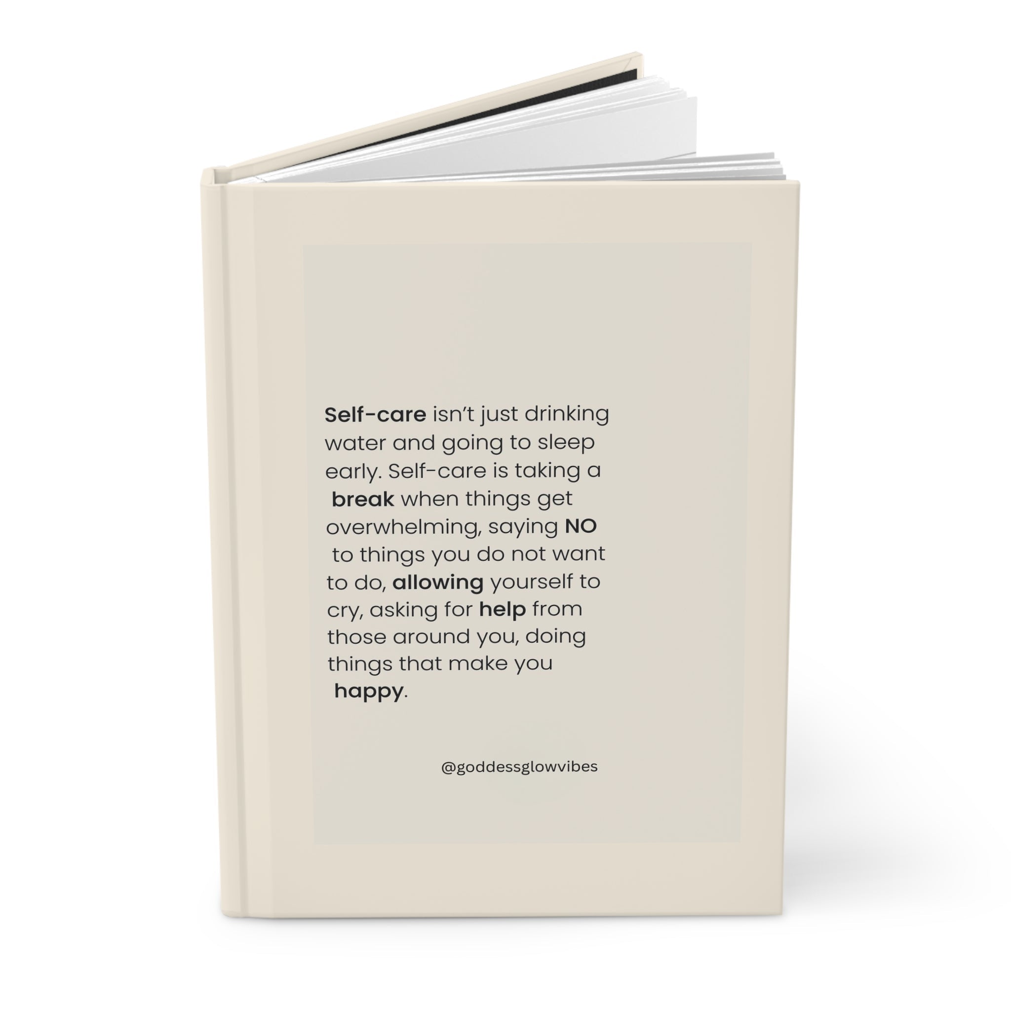 Self - Care Hardcover Journal, Inspirational Notebook for Mental Health, Gratitude Journal, Wellness Gift, Personal Development Diary - Goddess Vibes