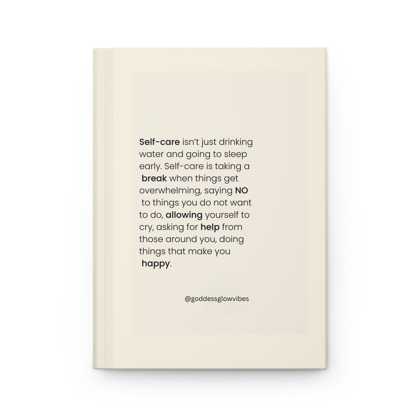 Self - Care Hardcover Journal, Inspirational Notebook for Mental Health, Gratitude Journal, Wellness Gift, Personal Development Diary - Goddess Vibes