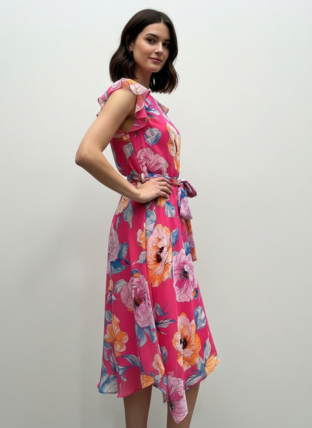 Shelby & Palmer Floral Ruffled Sleeve - Crowned Energy CO.