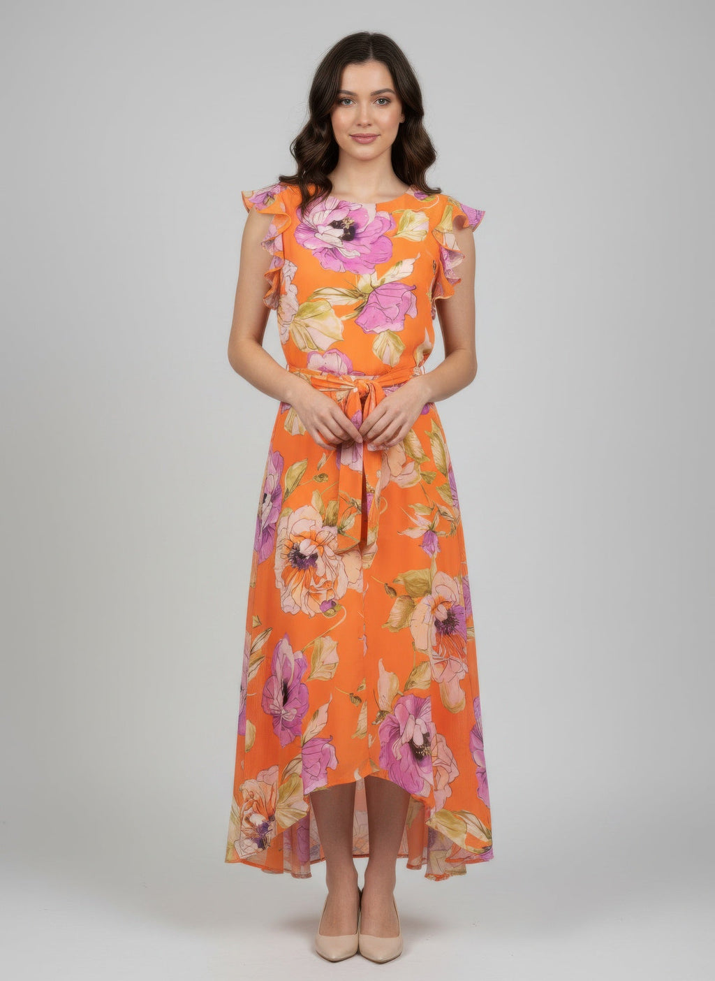 Shelby & Palmer Floral Ruffled Sleeve - Crowned Energy CO.