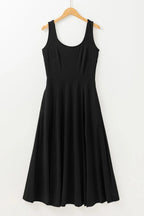 Side Slit Scoop Neck Wide Strap Dress - Goddess Vibes