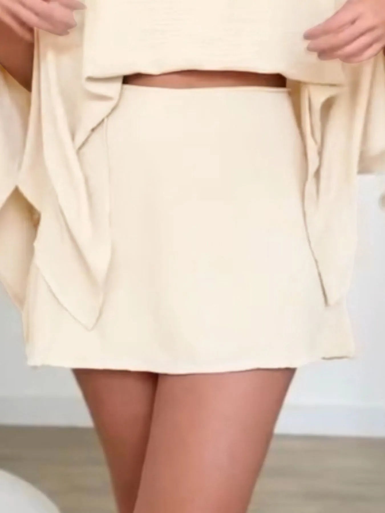 Side Slit Top and Mini Skirt Set - Goddess Vibes