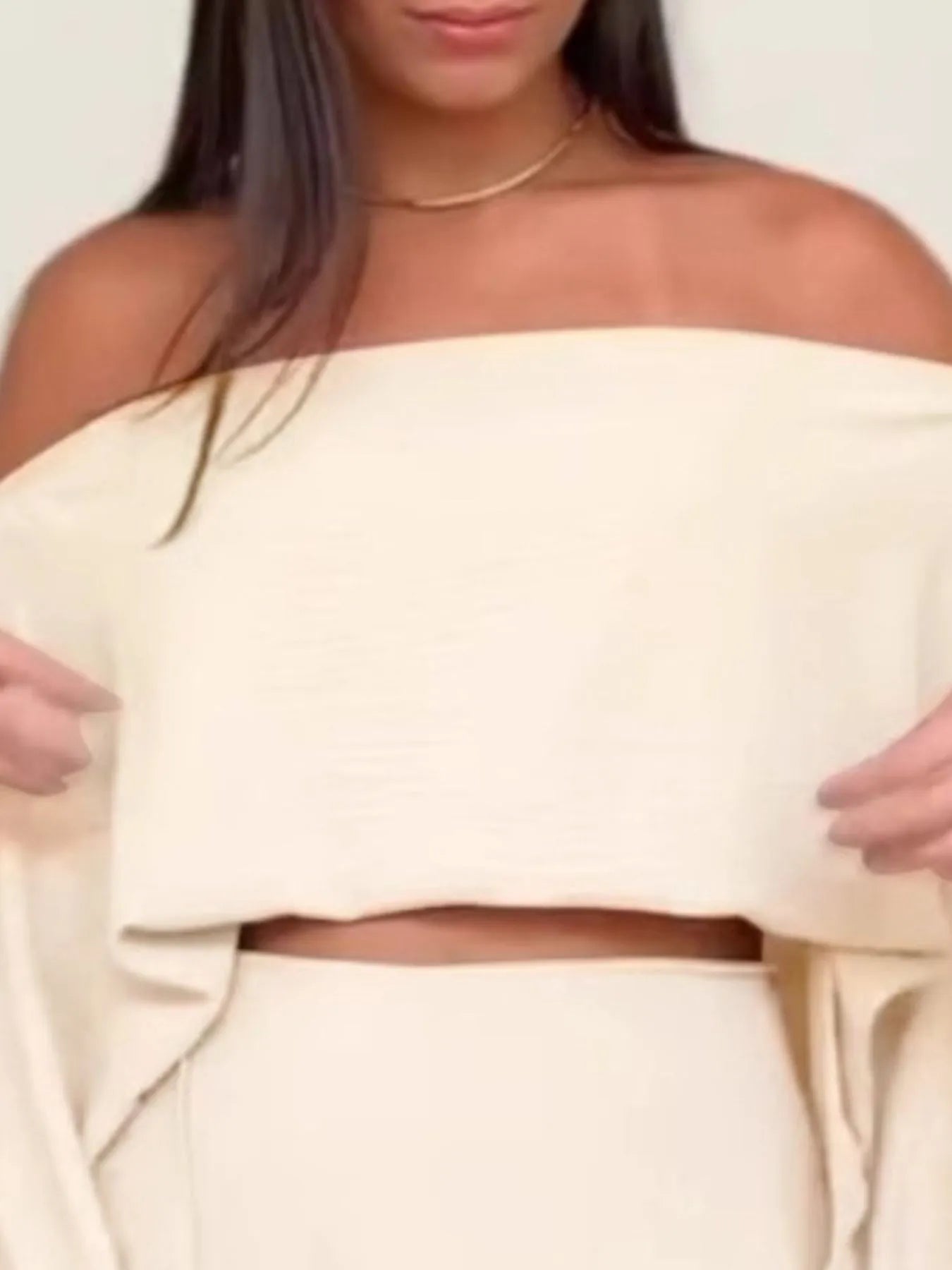 Crowned Energy CO. Apricot / S Trendsi OUTFIT SET Side Slit Top and Mini Skirt Set