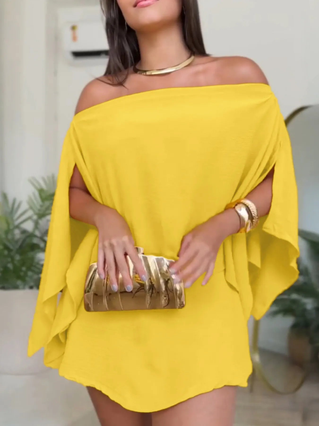 Side Slit Top and Mini Skirt Set - Goddess Vibes